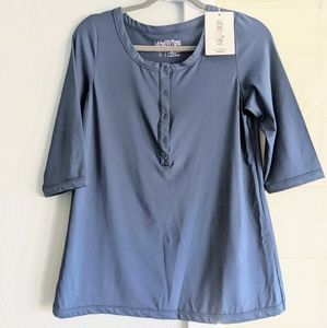 ⭐NWT Grey Blue Latched Mama Nursing Top⭐ Small
